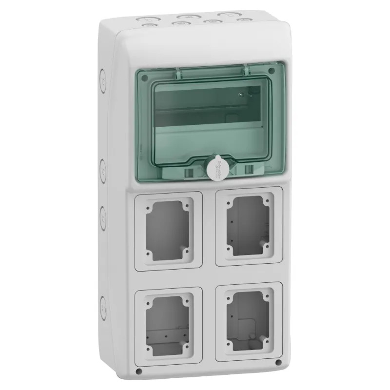 Mureva coffret prise 8M 4 Ouv - 13154M Schneider Electric