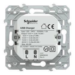 Chargeur USB C 65W Aluminium - S530406 Schneider Electric