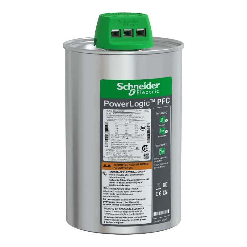 CONDENSATEUR CAN HDY 20.8 /25KVAR 600V - BLRCH208A250B60 Schneider Electric