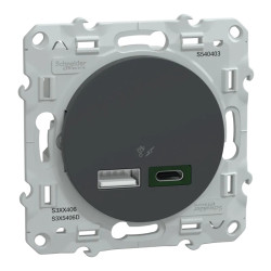 Chargeur USBA 7 -5W+C 45W Anth - S540403 Schneider Electric