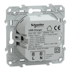 Chargeur USBA 7 -5W+C 45W Anth - S540403 Schneider Electric