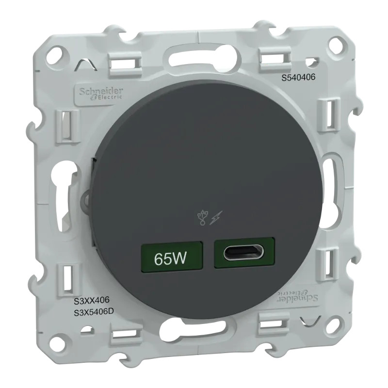 Chargeur USB C 65W Anthracite - S540406 Schneider Electric