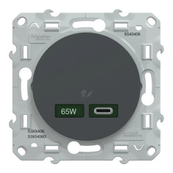 Chargeur USB C 65W Anthracite - S540406 Schneider Electric