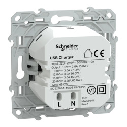 Chargeur USB C 65W Anthracite - S540406 Schneider Electric