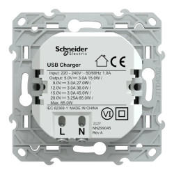 Chargeur USB C 65W Anthracite - S540406 Schneider Electric