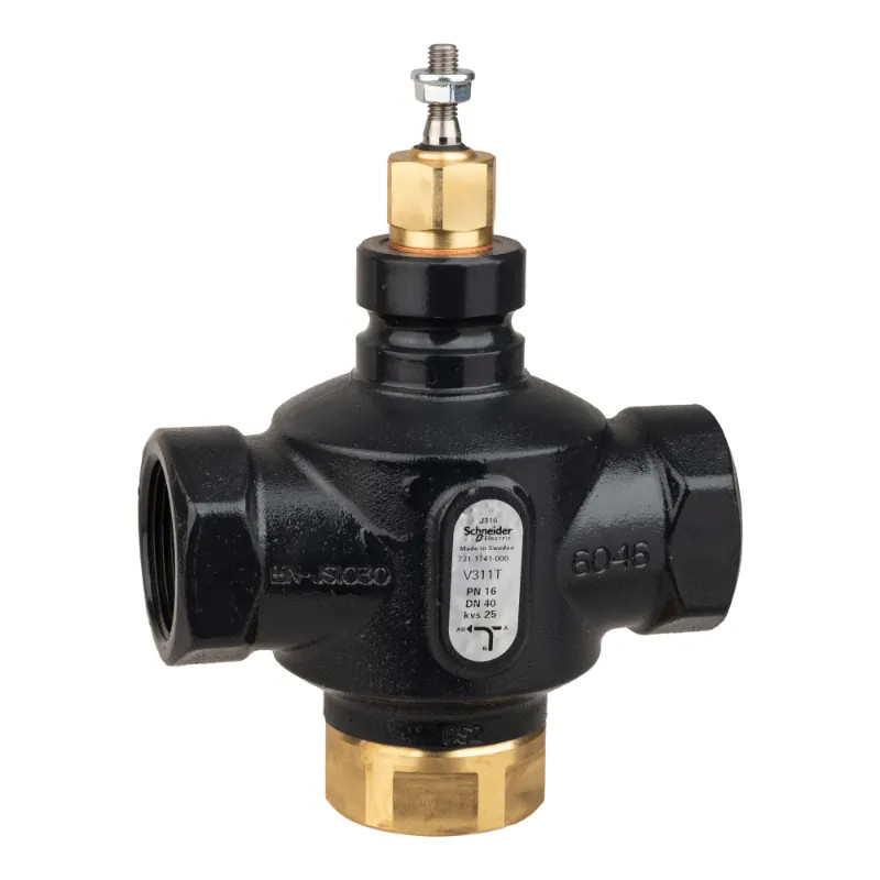 Vanne 3 voies acier taraudée PN16 DN40 Kv25 - 7311741000 Schneider Electric