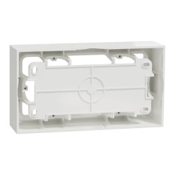 Odace Styl -  boîte pour montage en saillie 2 postes entraxe 71mm blanc - S520764 Schneider Electric