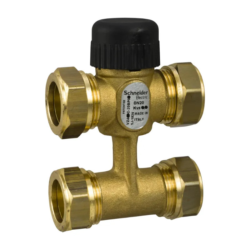 Vanne 4 voies aiton à compression PN16 DN20 Kv2,5 course 2,5mm - VZ408C-20BP07 Schneider Electric