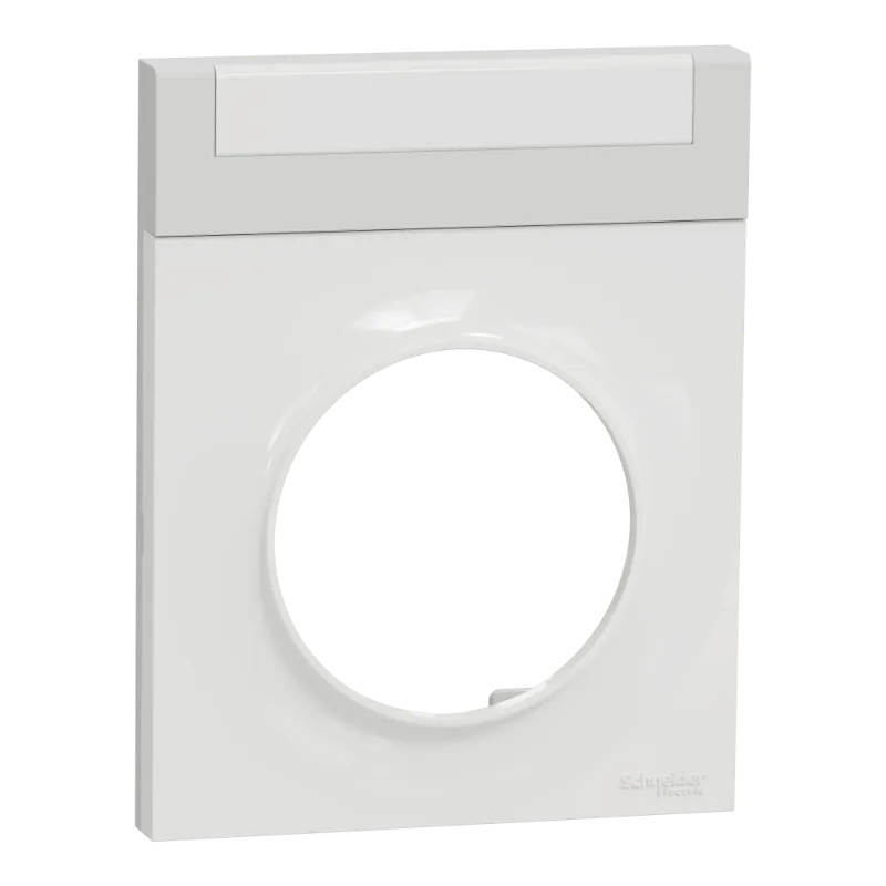 Odace Styl Pratic - plaque avec porte-étiquette 1 poste blanc - S520732 Schneider Electric