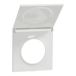 Odace Styl Pratic - plaque avec cache intégré pour prise 1 poste blanc - S520752 Schneider Electric