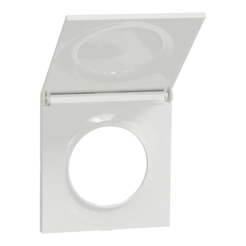 Odace Styl Pratic - plaque avec cache intégré pour prise 1 poste blanc - S520752 Schneider Electric
