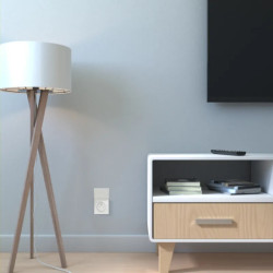 Odace Styl Pratic - plaque avec cache intégré pour prise 1 poste blanc - S520752 Schneider Electric