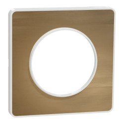 Odace Touch - plaque 1 poste bronze brossé avec liseré blanc - S520802L Schneider Electric