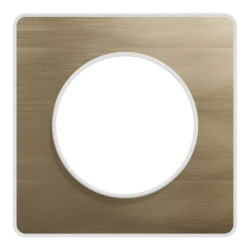 Odace Touch - plaque 1 poste bronze brossé avec liseré blanc - S520802L Schneider Electric
