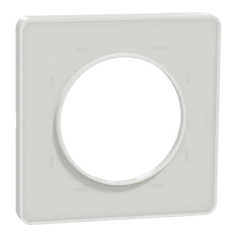 Odace Touch - plaque 1 poste translucide blanc avec liseré blanc - S520802R Schneider Electric