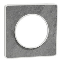 Odace Touch - plaque 1 poste pierre galet avec liseré blanc - S520802U Schneider Electric