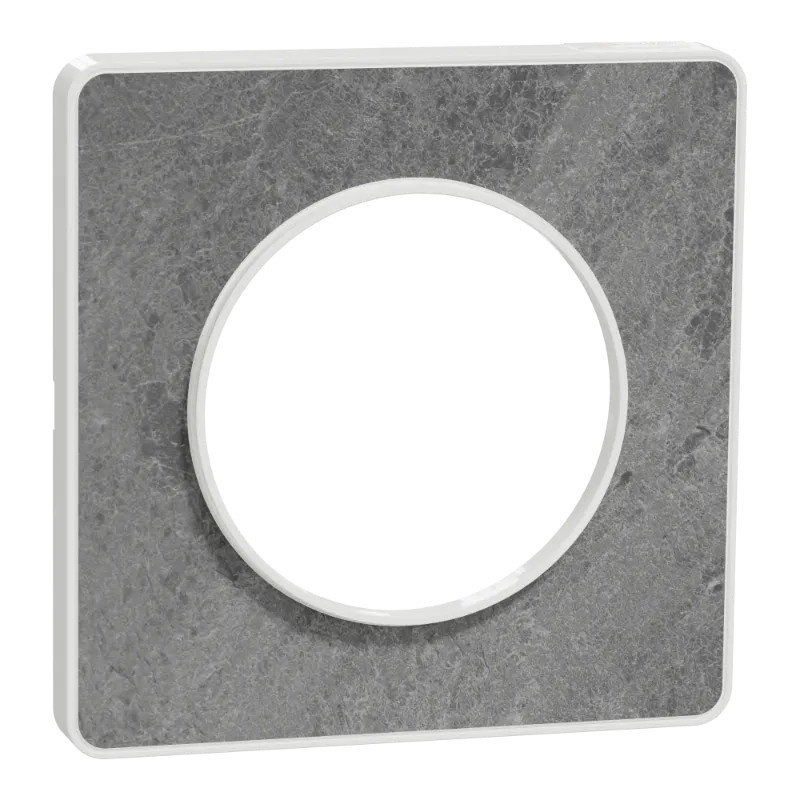 Odace Touch - plaque 1 poste pierre galet avec liseré blanc - S520802U Schneider Electric