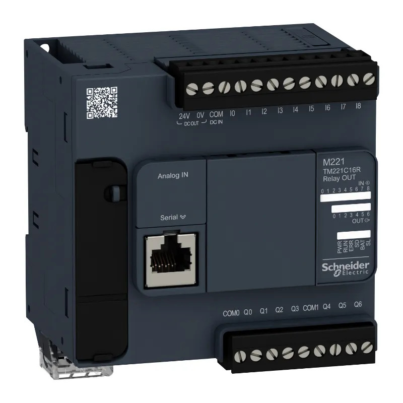 Modicon M221, contrôleur 16E/S relais, port série, 100/240VCA - TM221C16R Schneider Electric