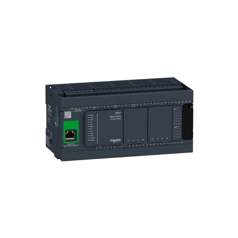 Modicon M241, contrôleur 40E/S NPN, ports Ethernet+2 série, 24VCC - TM241CE40U Schneider Electric