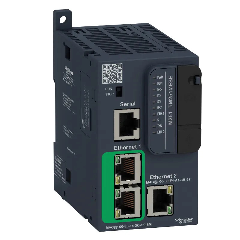 Modicon M251, contrôleur, ports Ethernet+série, 24VCC - TM251MESE Schneider Electric
