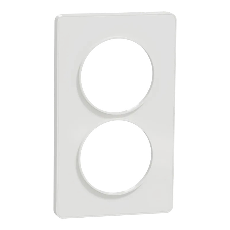 Odace Touch -  plaque 2 postes verticaux entraxe 57mm blanc - S520814 Schneider Electric