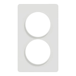 Odace Touch -  plaque 2 postes verticaux entraxe 57mm blanc - S520814 Schneider Electric