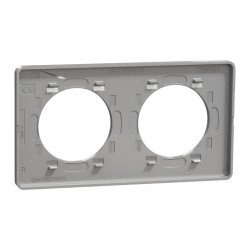 Odace Touch -  plaque 2 postes horizontaux ou verticaux 71mm aluminium - S530804 Schneider Electric