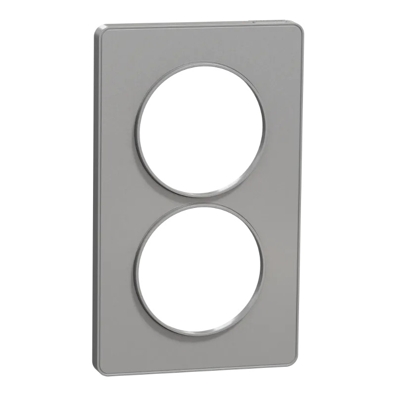 Odace Touch -  plaque 2 postes verticaux entraxe 57mm aluminium - S530814 Schneider Electric