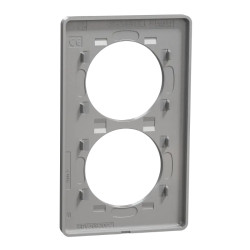 Odace Touch -  plaque 2 postes verticaux entraxe 57mm aluminium - S530814 Schneider Electric
