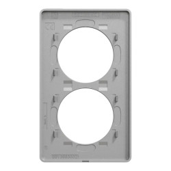 Odace Touch -  plaque 2 postes verticaux entraxe 57mm aluminium - S530814 Schneider Electric