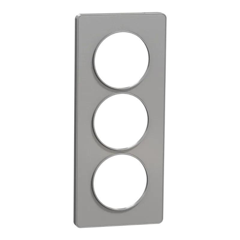 Odace Touch - plaque 3 postes verticaux entraxe 57mm aluminium - S530816 Schneider Electric