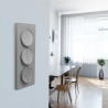 Odace Touch - plaque 3 postes verticaux entraxe 57mm aluminium - S530816 Schneider Electric