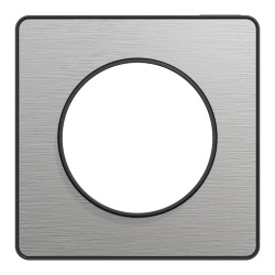 Odace Touch - plaque 1 poste aluminium brossé avec liseré anthracite - S540802J Schneider Electric