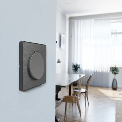 Odace Touch - plaque 1 poste aluminium brossé avec liseré anthracite - S540802J Schneider Electric