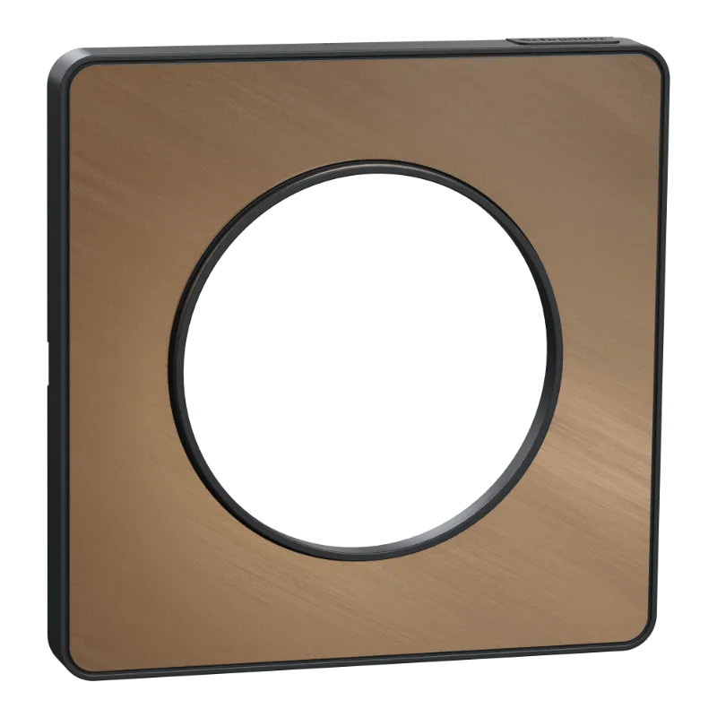Odace Touch - plaque 1 poste bronze brossé avec liseré anthracite - S540802L Schneider Electric