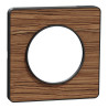 Odace Touch - plaque 1 poste bois zebrano avec liseré anthracite - S540802P4 Schneider Electric