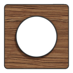 Odace Touch - plaque 1 poste bois zebrano avec liseré anthracite - S540802P4 Schneider Electric