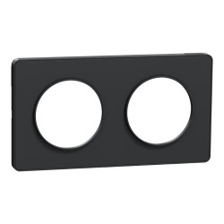 Odace Touch -  plaque 2 postes horizontaux ou verticaux 71mm anthracite - S540804 Schneider Electric