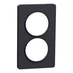 Odace Touch -  plaque 2 postes verticaux entraxe 57mm anthracite - S540814 Schneider Electric