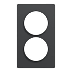 Odace Touch -  plaque 2 postes verticaux entraxe 57mm anthracite - S540814 Schneider Electric