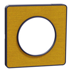 Odace Touch  - plaque 1 poste Kvadrat ocre avec liseré bleu cobalt - S550802KY Schneider Electric