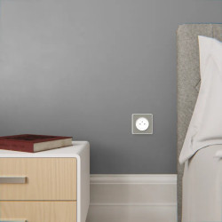 Odace Touch  - plaque 1 poste Kvadrat perle avec liseré blanc - S520802KG Schneider Electric