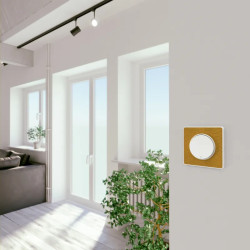 Odace Touch  - plaque 1 poste Kvadrat ocre avec liseré blanc - S520802KY Schneider Electric