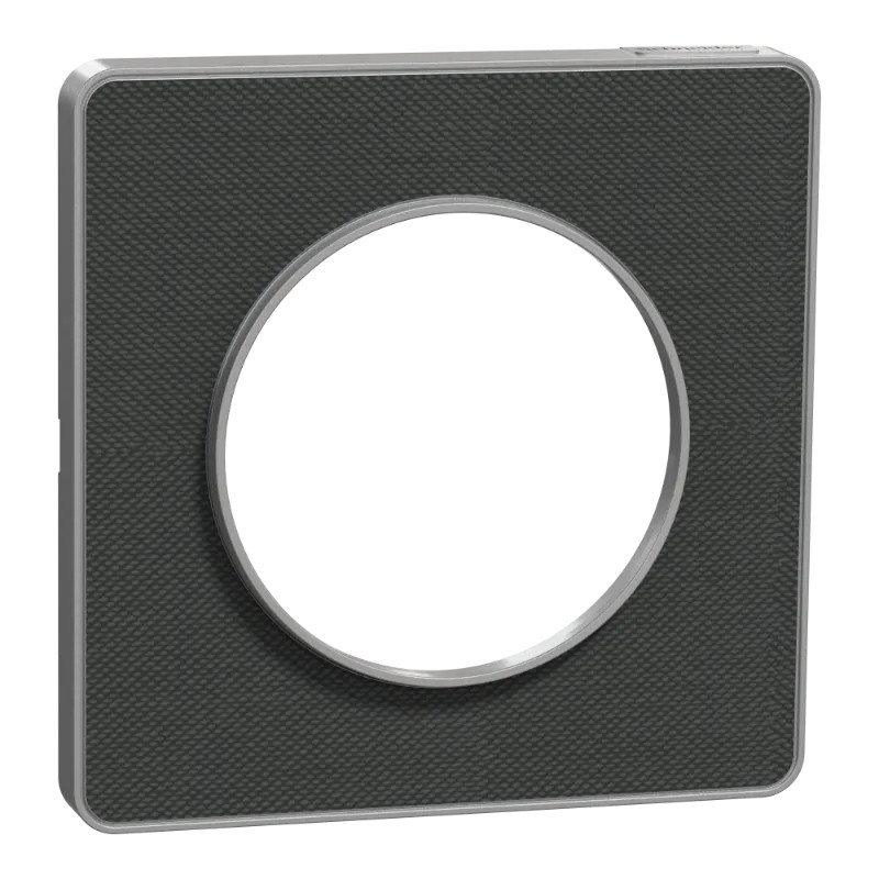 Odace Touch  - plaque 1 poste Kvadrat ombre avec liseré aluminium - S530802KB Schneider Electric