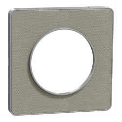Odace Touch  - plaque 1 poste Kvadrat perle avec liseré aluminium - S530802KG Schneider Electric
