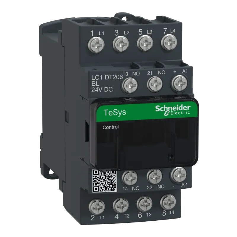 TeSys LC1D - contacteur - 4P - AC-1 440V - 20A - bobine 24Vcc - LC1DT206BL Schneider Electric