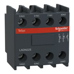 Contact front vis 2O+2F rouge - LADN22S Schneider Electric