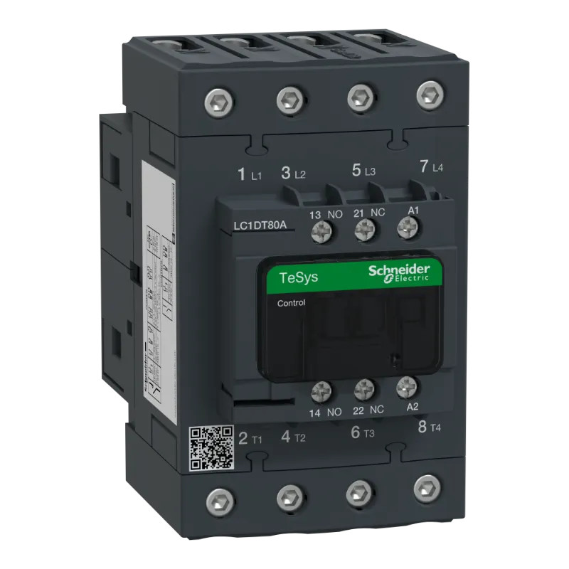 TeSys LC1D - contacteur - 4P - AC-1 440V - 80A - bobine 24Vca - LC1DT80AB7 Schneider Electric