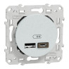 Odace - prise USB double - type A+C - blanc Recyclé - 5 Vcc - 2,4A - S510401 Schneider Electric