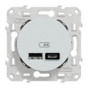 Odace - prise USB double - type A+C - blanc Recyclé - 5 Vcc - 2,4A - S510401 Schneider Electric